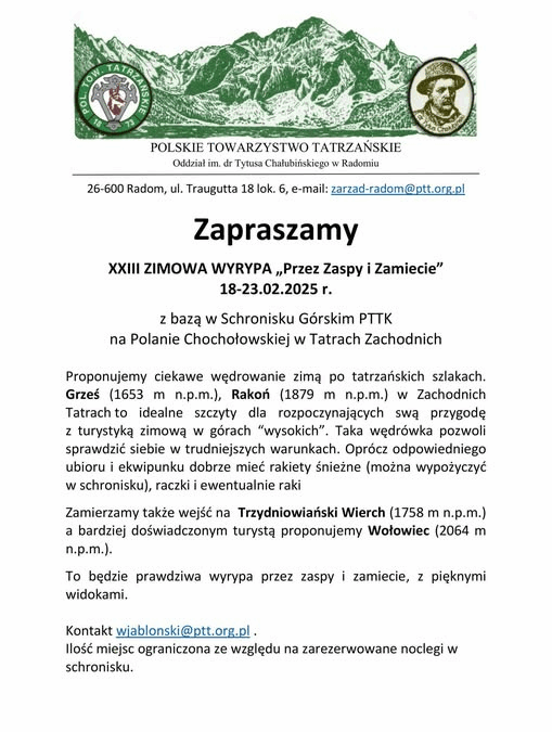 XXIII Zimowa Wyrypa „Przez zaspy i zamiecie”