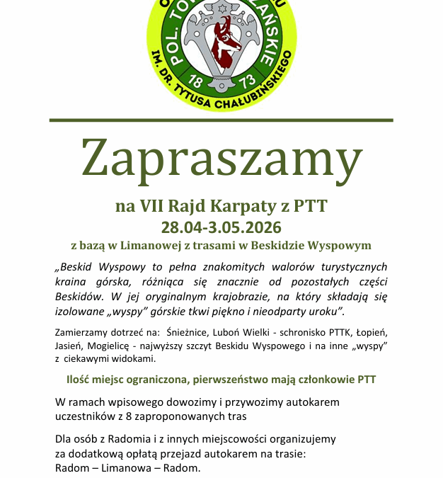 VII Rajdu Karpaty z PTT
